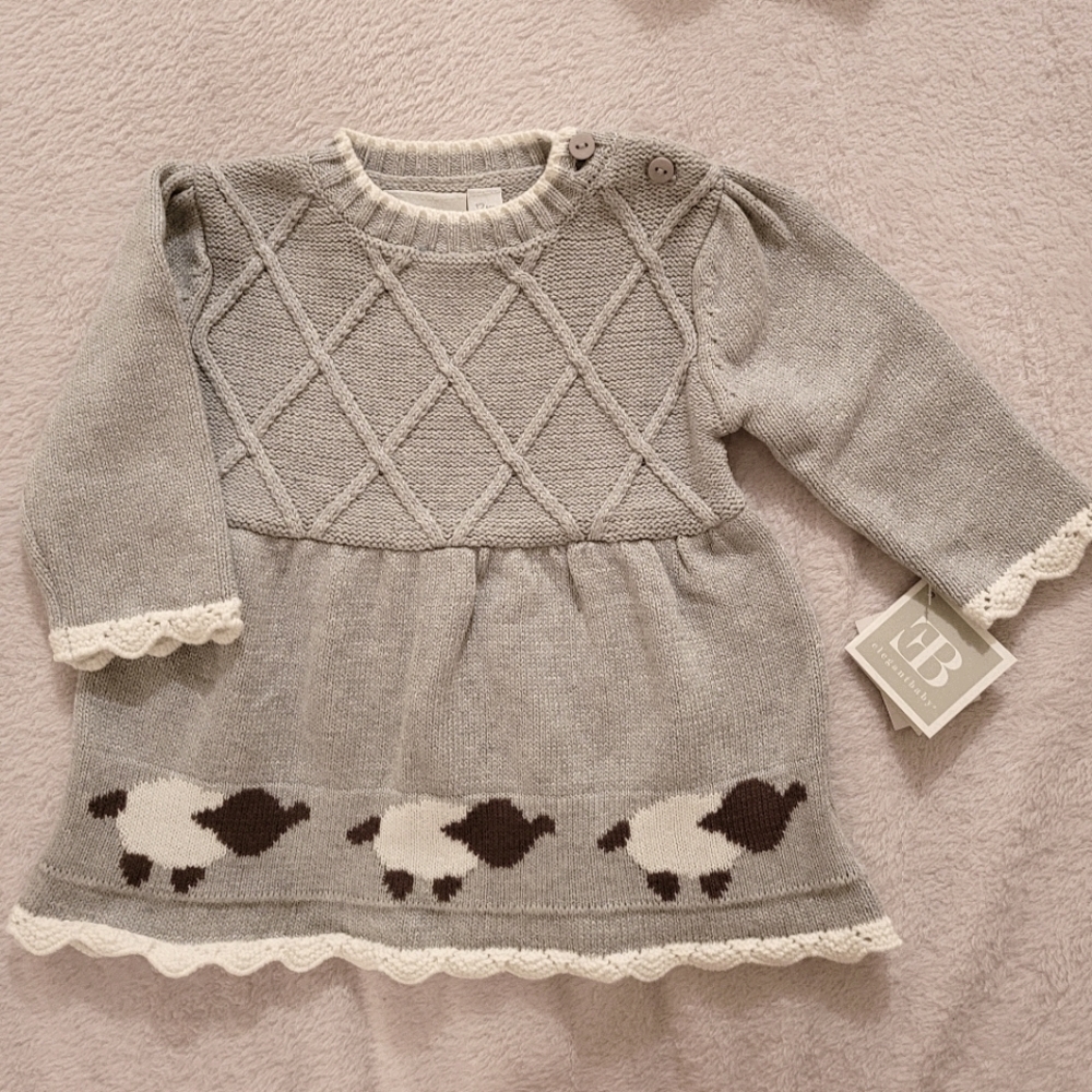 Elegant Baby Nitted Sweater Dress Top